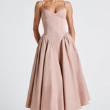 Arzier – Robe Midi avec Haut Ajusté et Jupe Volumineuse