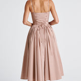Arzier – Robe Midi avec Haut Ajusté et Jupe Volumineuse