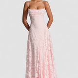Puidoux – Robe Maxi avec Corset en Dentelle Fine