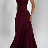 Puidoux – Robe Maxi avec Corset en Dentelle Fine