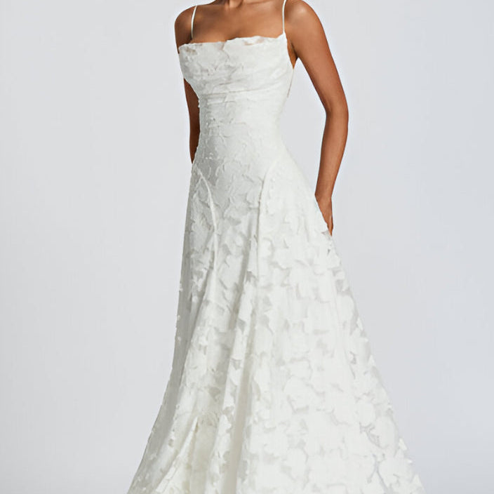 Puidoux – Robe Maxi avec Corset en Dentelle Fine