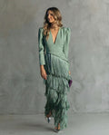 Chiara | Robe Élégante avec Manches à Franges