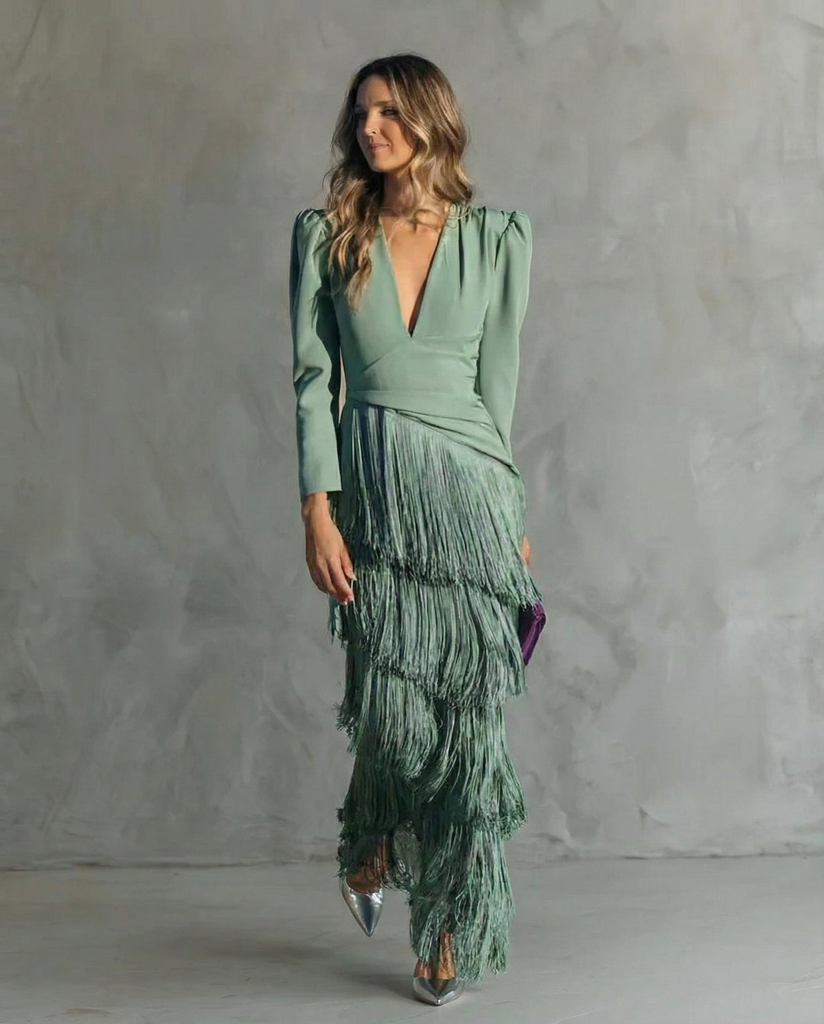 Chiara | Robe Élégante avec Manches à Franges