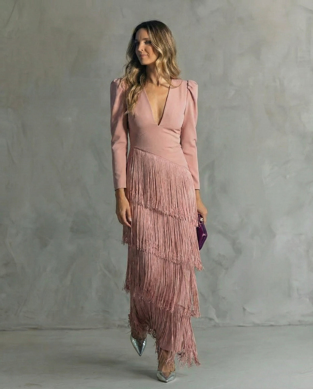 Chiara | Robe Élégante avec Manches à Franges
