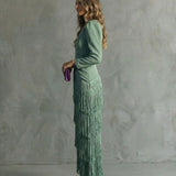 Valérie | Robe Élégante à Manches Franges