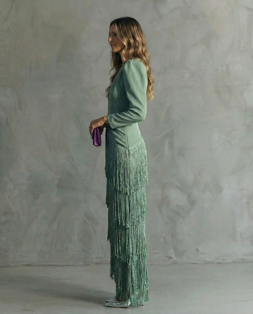 Chiara | Robe Élégante avec Manches à Franges