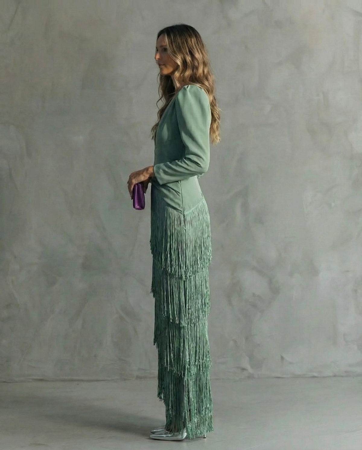 Chiara | Robe Élégante avec Manches à Franges
