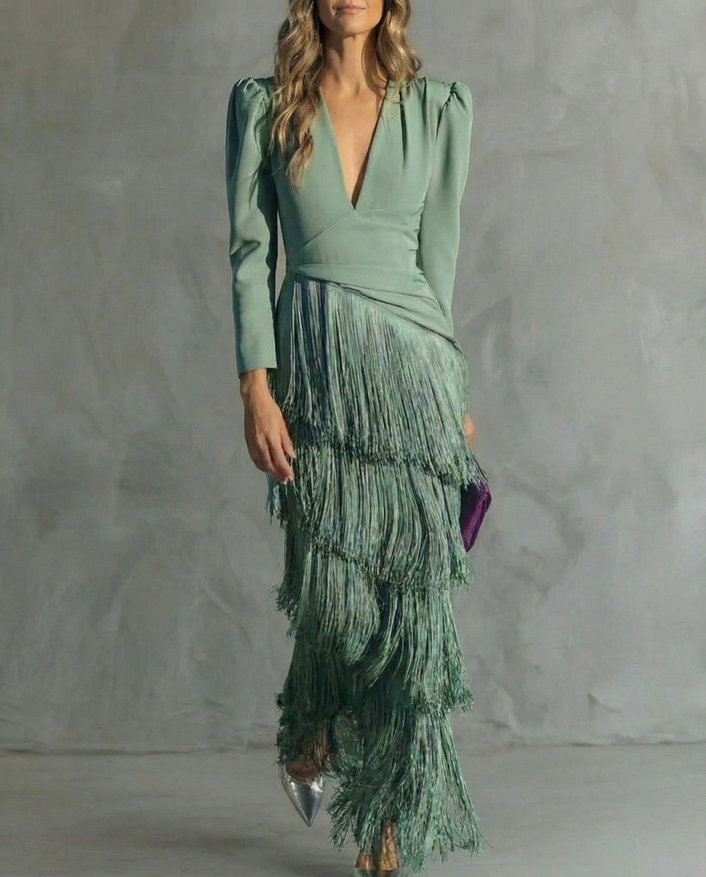 Chiara | Robe Élégante avec Manches à Franges