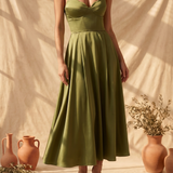 Cécile | Robe Midi Élégante Sans Bretelles
