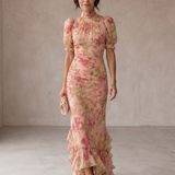 Clémence | Robe Longue Fleurie en Mousseline
