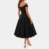Founex – Robe Midi Col Croisé Épaules Dénudées