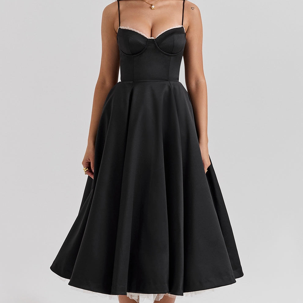 Lutry – Robe Midi en Tulle avec Jupe Ample