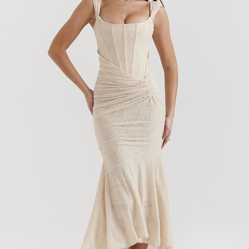 Riaz – Robe Maxi avec Dentelle Appliquée avec Finesse