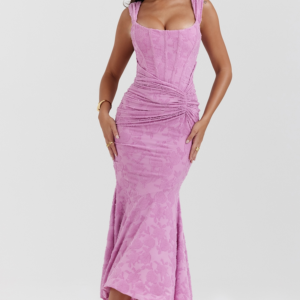Riaz – Robe Maxi avec Dentelle Appliquée avec Finesse