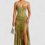 Colombier – Robe Maxi avec Motif Floral Élégant