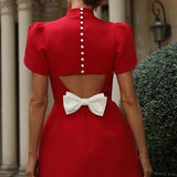 Vallorbe – Robe Mini avec Nœud Discret au Dos