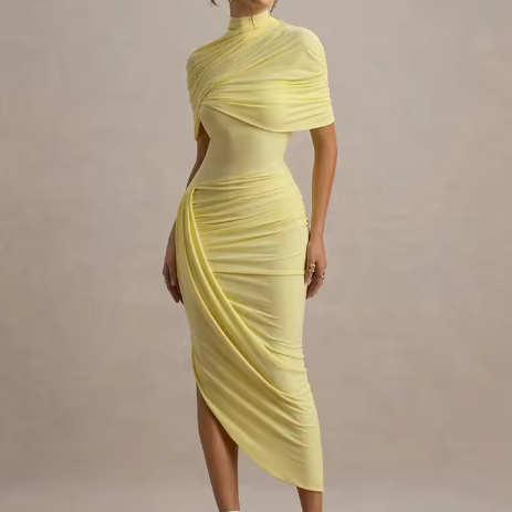 Savigny – Robe Maxi avec Manches Cape