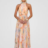Orbe – Robe Midi avec Imprimé Floral Délicat